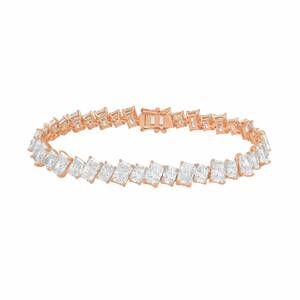 NEW DIANA M JEWELS women's radiant lab-grown diamond tennis bracelet (35.00 ct)